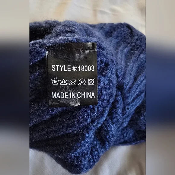 Cozy Blue Knit Beanie - Picture 2 of 9